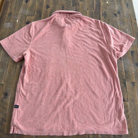 Rails Rhen Terry Polo Shirt Dragon Fruit Peach L SoCal Vintage Coastal Preppy - Picture 5 of 7